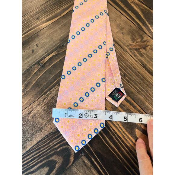 Gianfranco Italy Neck Tie Pink Geometic Pattern Old Money Luxury Special Event - Picture 6 of 11